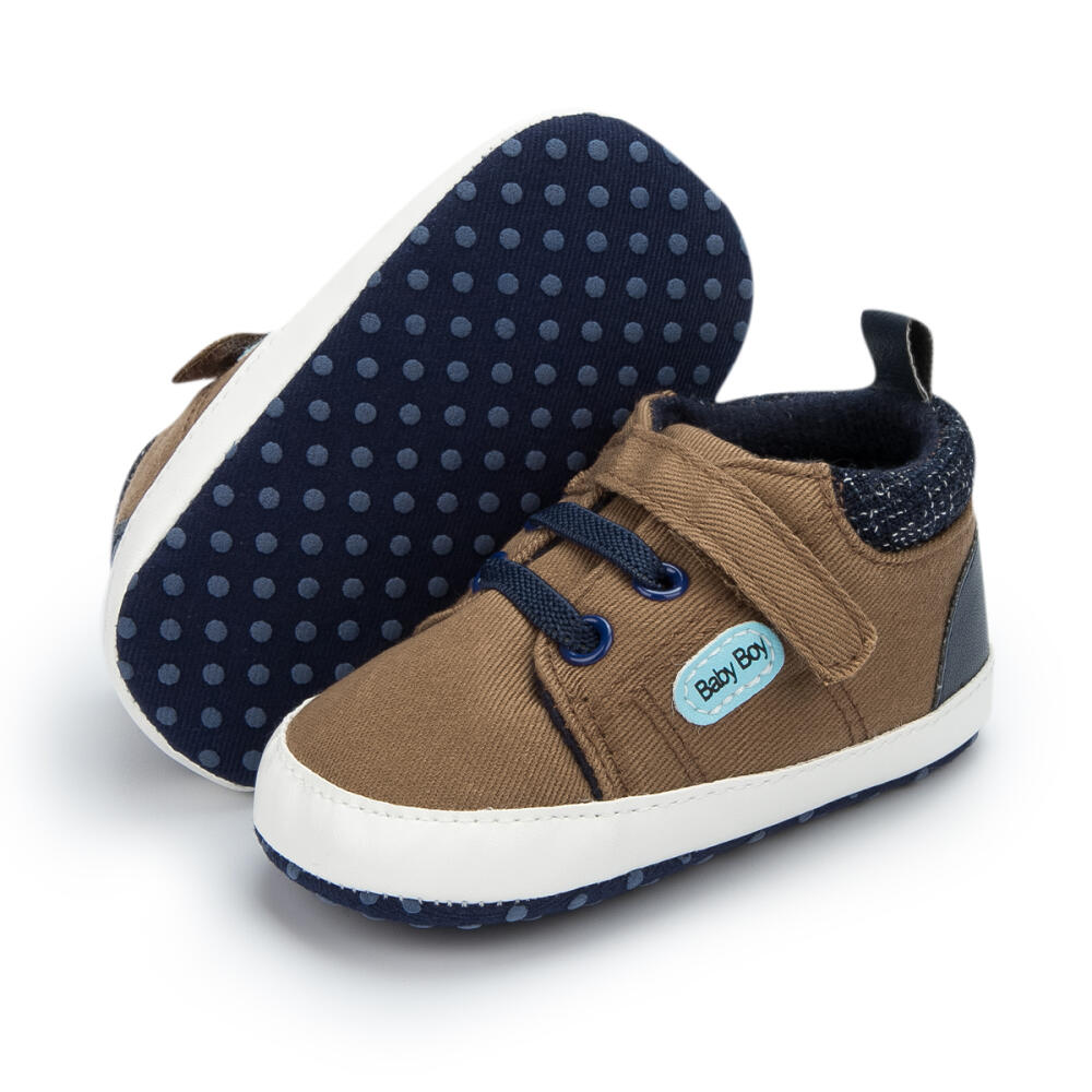 Nouveau-né classique bébé couleur unie toile chaussures chaussures décontractées anti-dérapant doux coton semelles bébé baskets premier jour enfant en bas âge chaussures