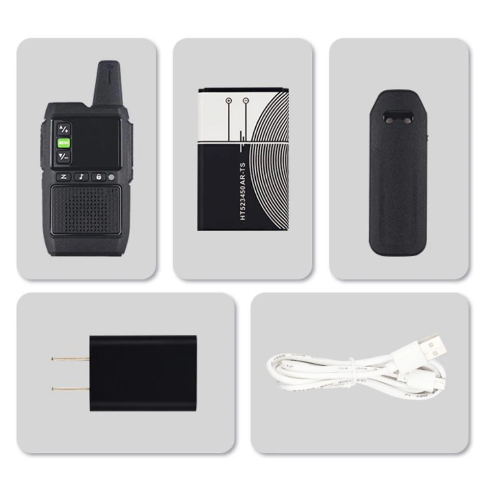 New Anysecu Mini-5 Handheld FM Radio128 Channels UHF 400-520MHz Mini Walkie Talkie