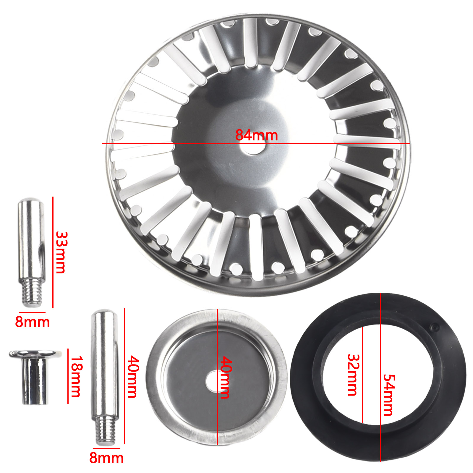 Colador de fregadero de cocina de 80mm/82mm/84mm, tapón de repuesto para desagüe de lavabo, colador de fregadero de baño, tapón de filtro de agua para fregadero