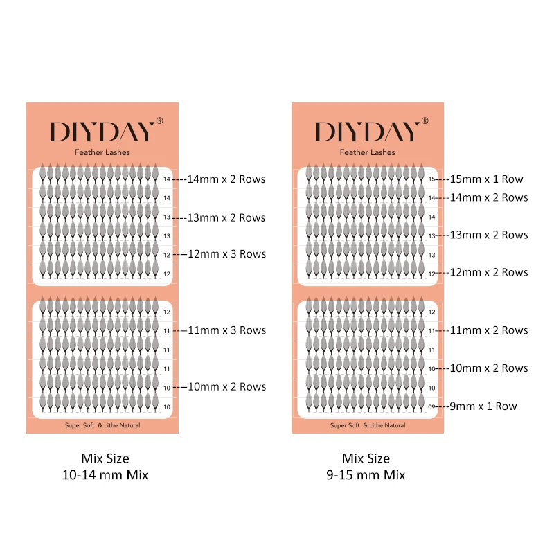 DIYDAY การ์ตูน Spire Eyelash Extension Premade มังงะขนตาปลอม Super Soft Light Feather-Feeling อะนิเมะ Lashes สําหรับเครื่องมือแต่งหน้า