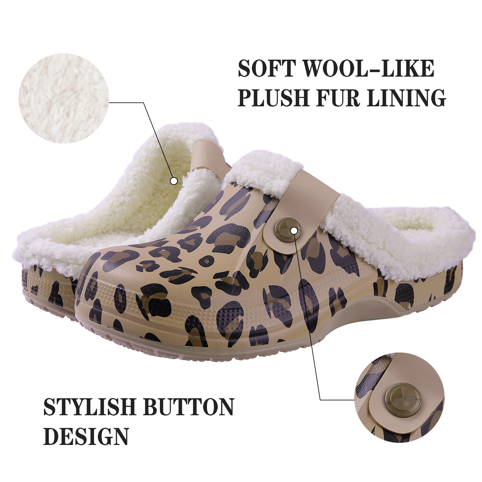 Comwarm-zuecos peludos para interior para mujer, zapatillas para jardín, Zapatillas de felpa EVA suaves e impermeables, zuecos de piel para hombre, calzado para casa de invierno