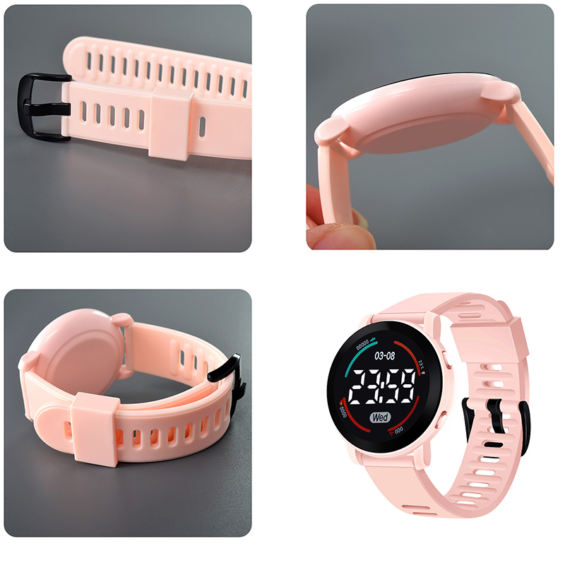 子供用LEDデジタル時計,発光,防水,スポーツ,シリコンブレスレット,電子腕時計,男の子用