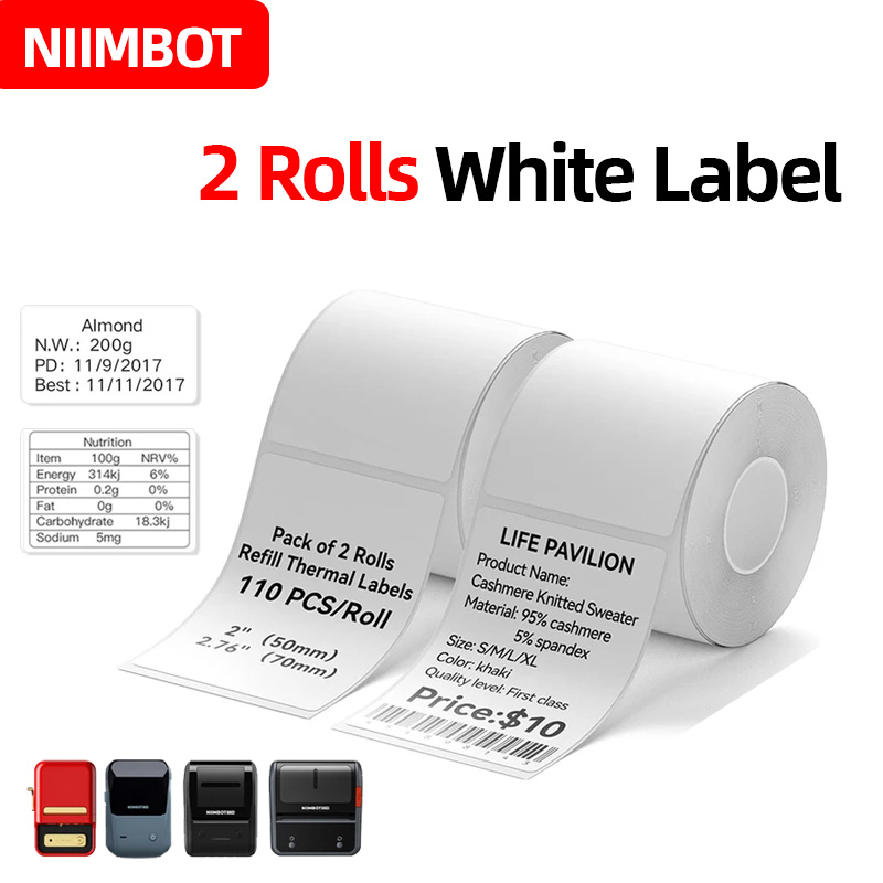 Papel para impresora de etiquetas térmicas Niimbot B21 B3S, papel para impresora de bolsillo, papel adhesivo, papel para etiquetas, impermeable, resistente al aceite, alimentos