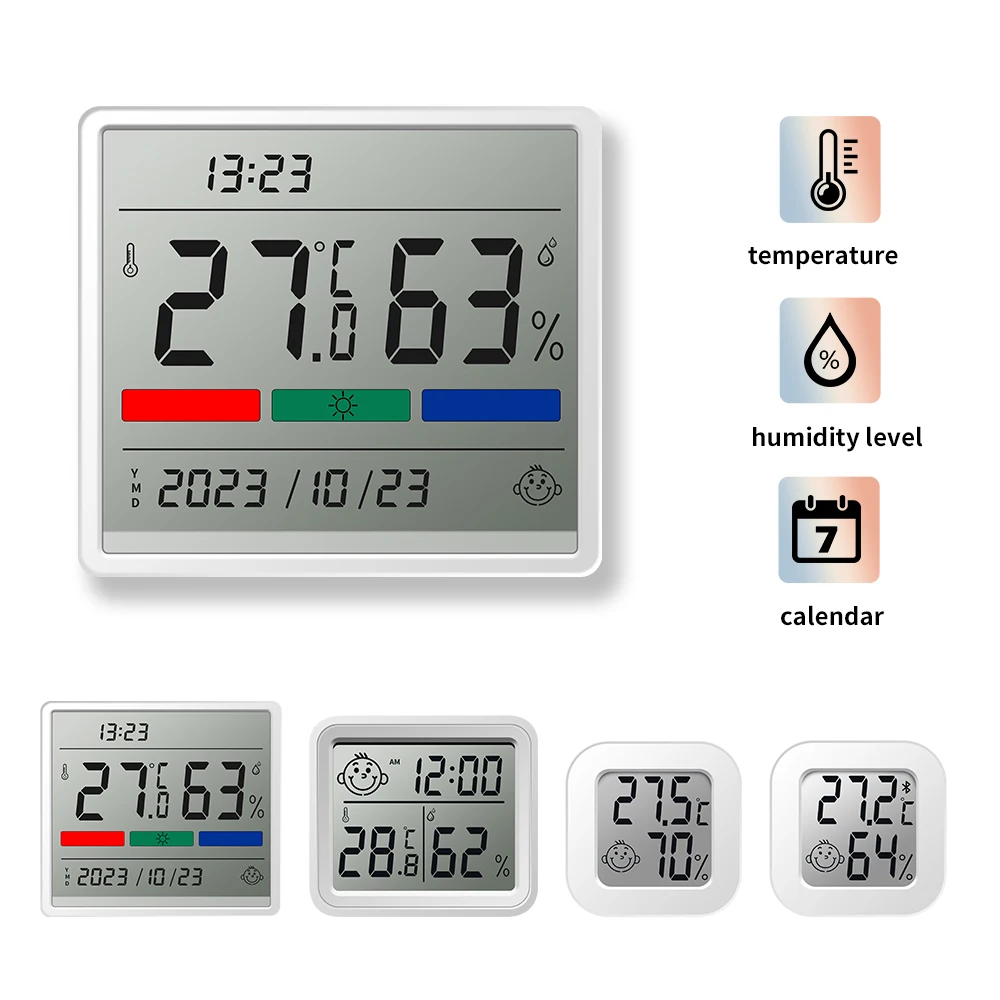 Termómetro Digital Bluetooth, higrómetro LCD para interiores, medidor electrónico de temperatura y humedad, Sensor, estación meteorológica