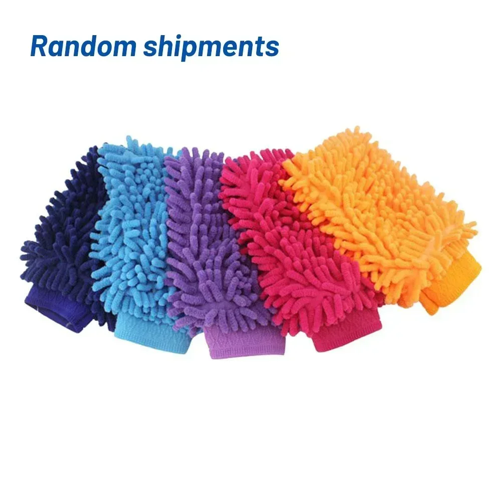 Luvas de lavagem de carro chenille coral velo luvas de lavagem limpador de limpeza de carro toalha de lavagem de poeira automática luva acessórios de limpeza de carro