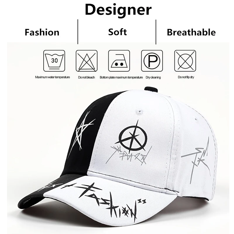 남여 편지 패턴 인쇄 Snapback 야구 모자 봄과 가을 야외 조정 가능한 캐주얼 모자 선 스크린 모자