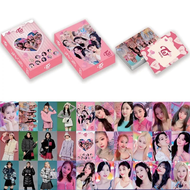 30Pcs/Box Kpop Twice New Ablum Between 1&2 Photocards Lomo Card Double Side Print Photo Cards For Fans Collection Stationery