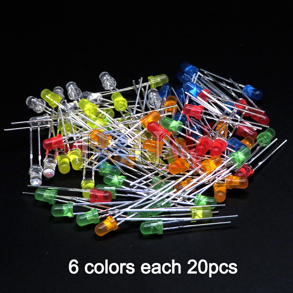 100 Cái/lốc 3Mm LED Diode F3 Các Loại Bộ Ibuw Trắng Xanh Xanh Đỏ Vàng Cam Hồng Tím Trắng Ấm tự Làm Đèn LED Phát Sáng
