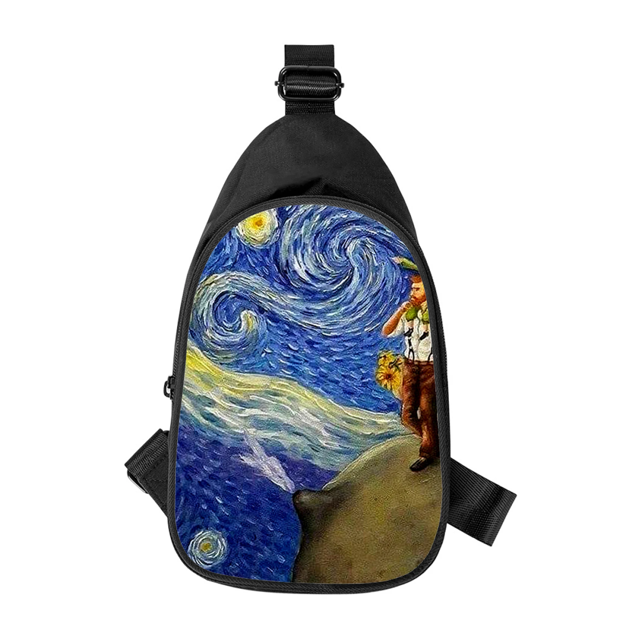 Van Gogh Kunst Malerei 3D-Druck neue Männer Kreuz Brusttasche diagonal Frauen Umhängetasche Ehemann Schule Taille Pack männliche Brust Pack