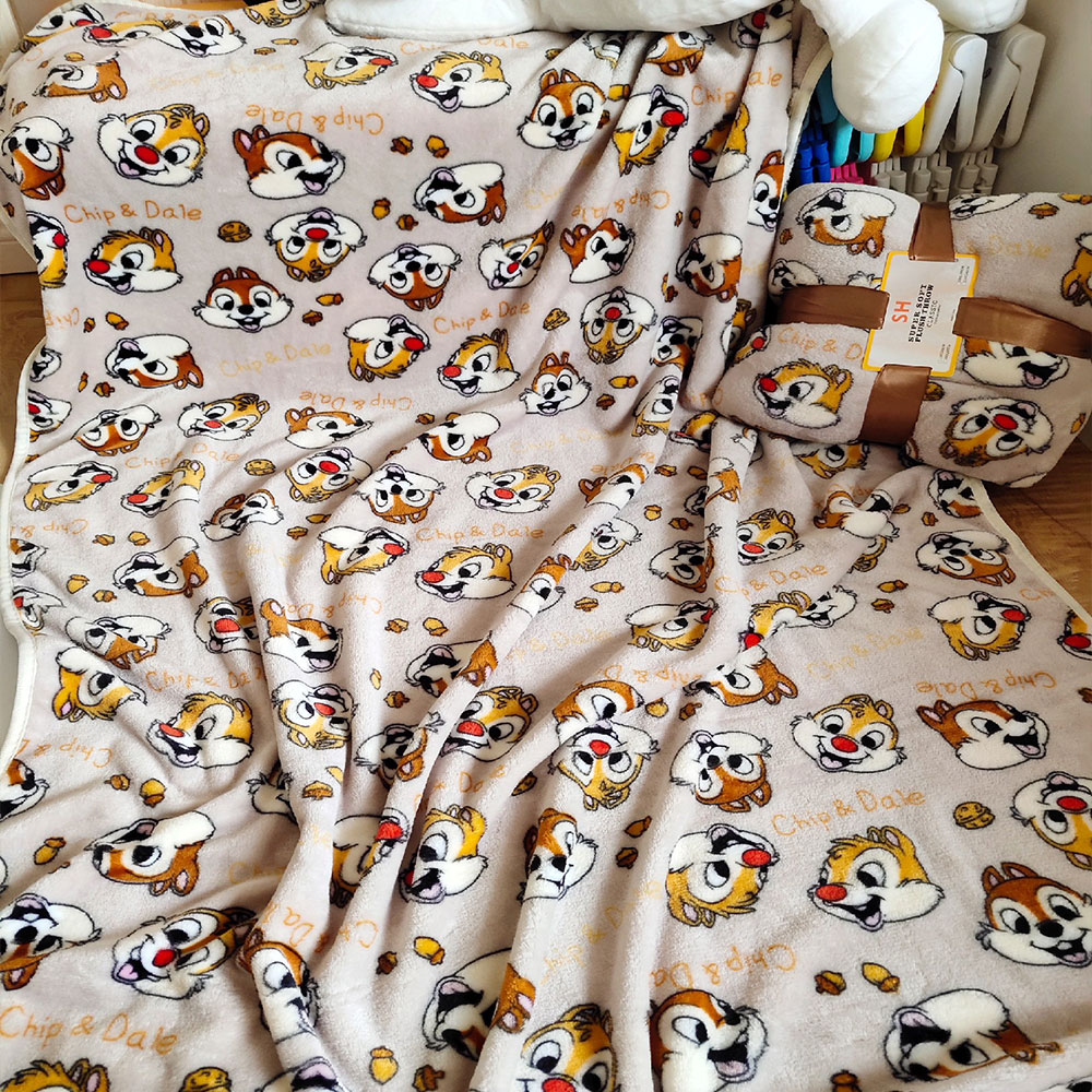 Disney Squirrel Private Pluto Chip N Dale Lightweight Plush Blanket on Bed Sofa Plane Flatsheet Bedding Throw Baby Coral Velvet
