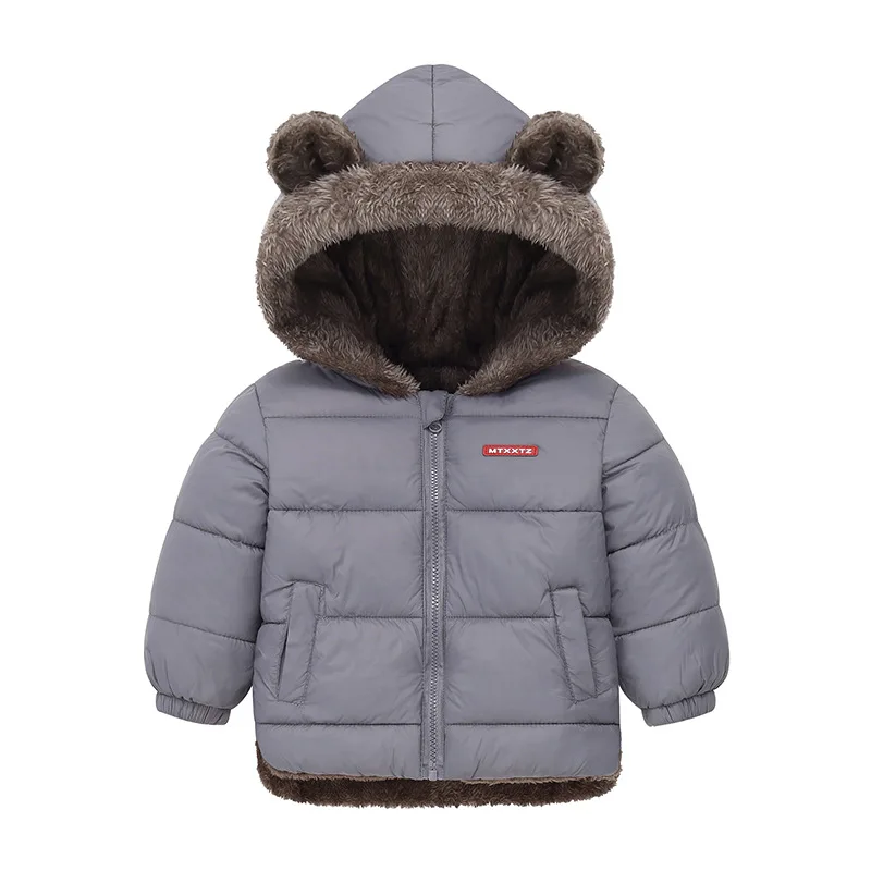 Bebê meninos meninas jaqueta com capuz algodão outerwear crianças grosso casaco de lã cashmere acolchoado jaquetas inverno meninos meninas casacos quentes