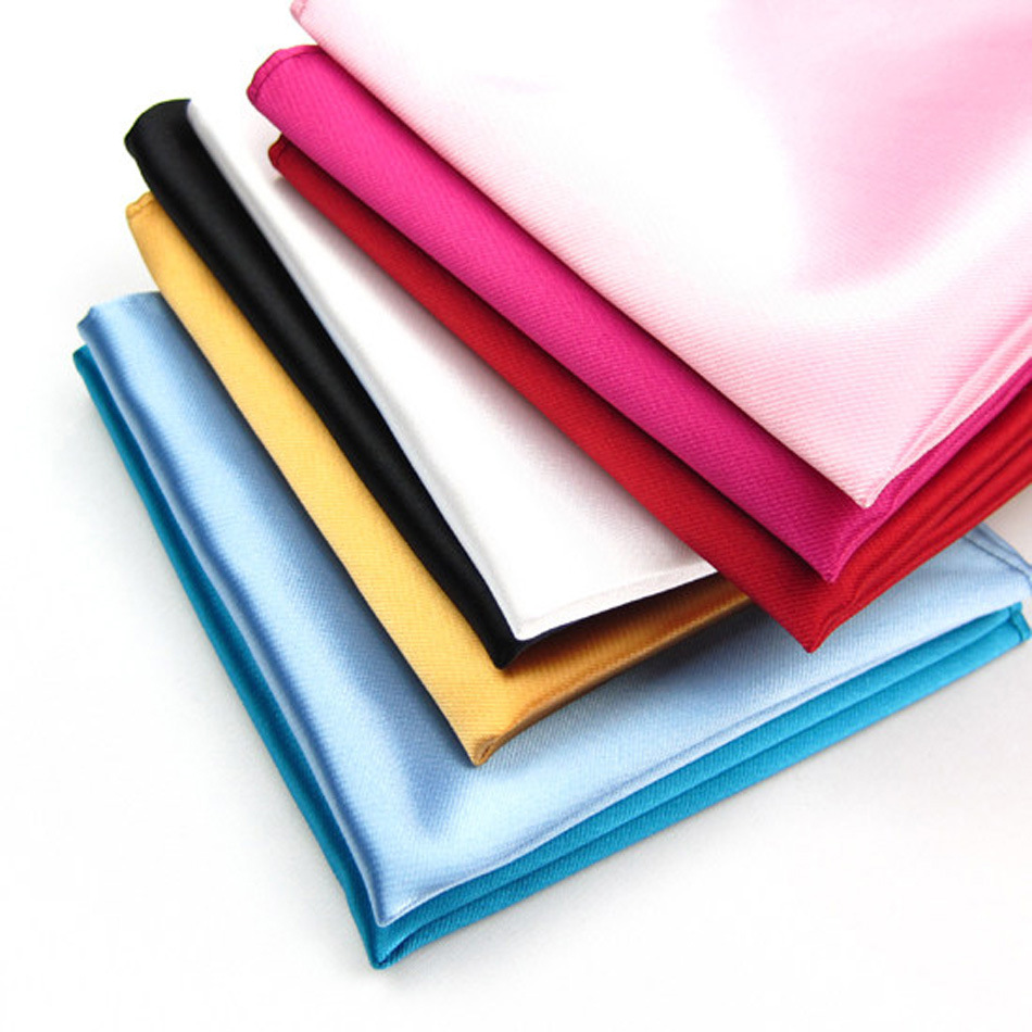 Luxe Heren Zakdoek Effen Kleur Wit Zwart Rood Zakdoeken Polyester Hanky Business Pochet Borst Handdoek 22*22CM
