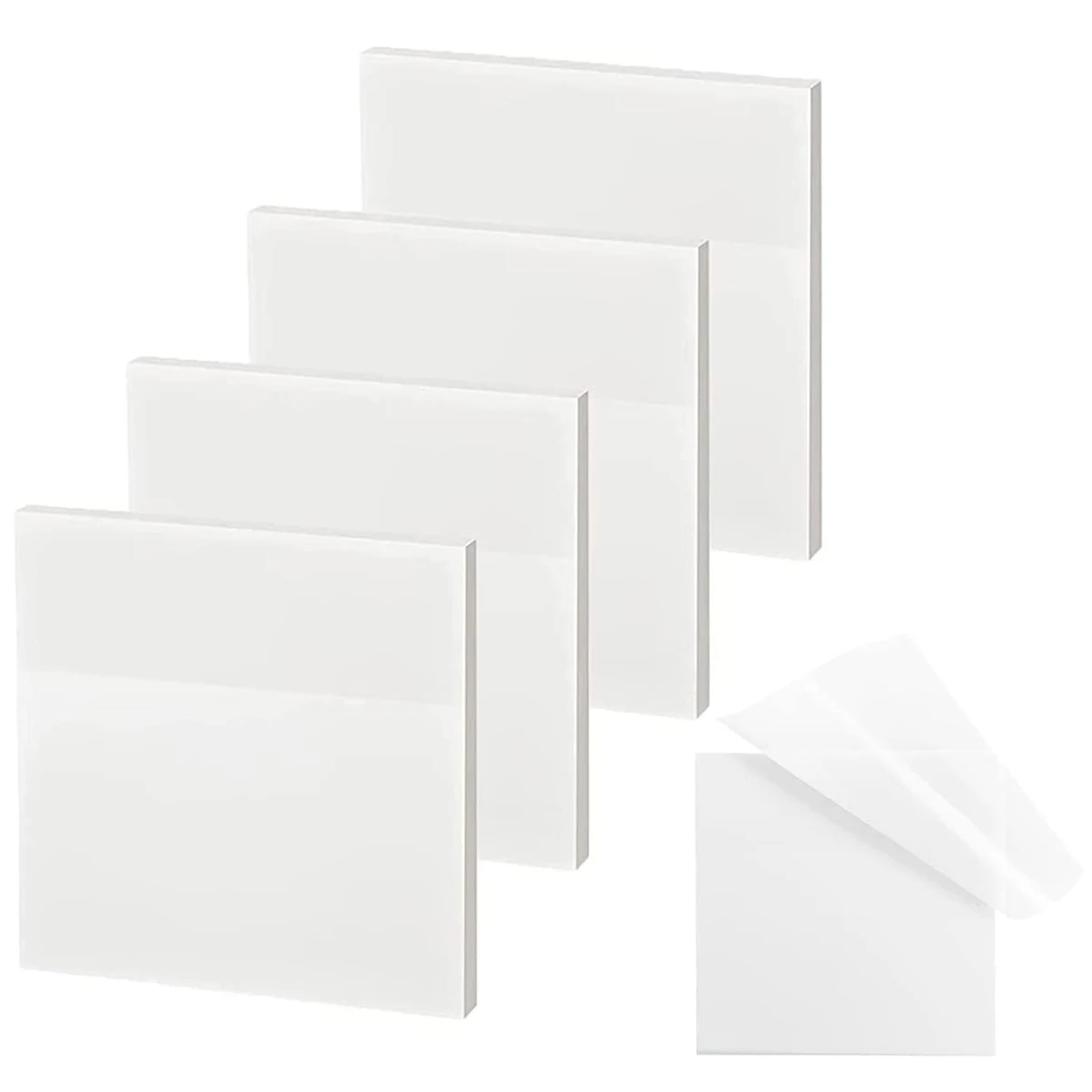 50 Sheets Transparent Sticky Notes Waterproof Message Stickers for Note Books Convenient Reporting & Signature Stickers