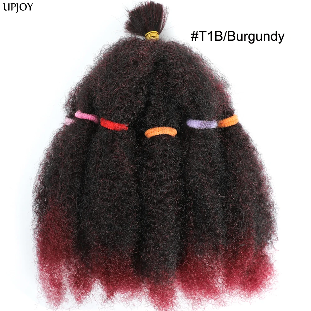 Afro Perwersyjne kręcone włosy Luzem Syntetyczne 12-calowe warkocze Ombre Marley Twists#1B 4 27 30 33 99J Zielony Ombre Fioletowy Brąz Kolory