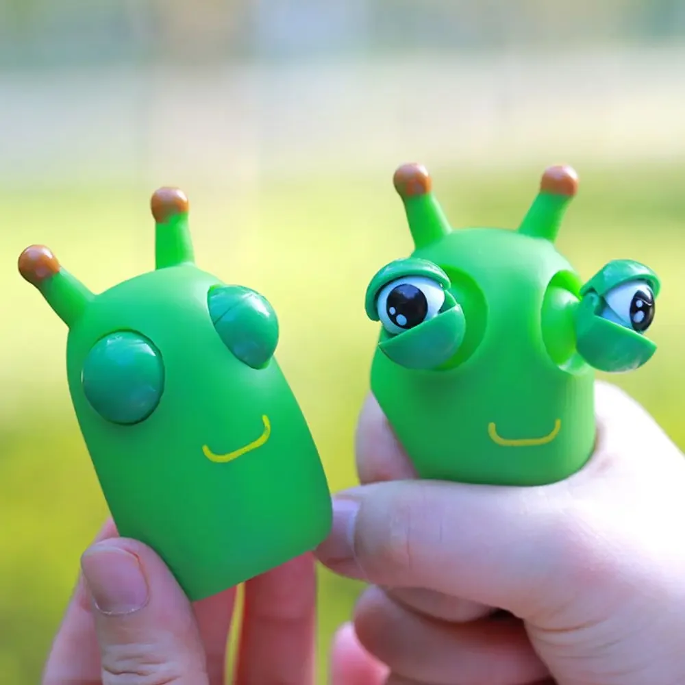 Creative Funny Eyeball Burst Squeeze ของเล่นสีเขียว Caterpillar Pinch ของเล่นเด็กผู้ใหญ่ความเครียดบรรเทา Fidget ของเล่นตุ๊กตาแพนด้าของเล่น