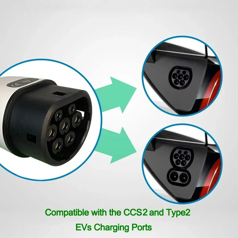 Cabo FITMPH tipo 2 para tipo 2 EV, 22 kW 32A trifásico, modo 3 IEC62196-2 Cabo de carregamento EV para EV e PHEV
