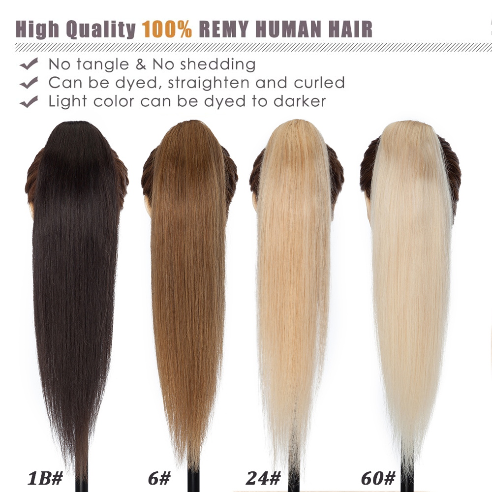 Extensiones de cola de caballo con Clip Rich Choices, 100% de cabello humano, cola de caballo de mandíbula larga/garra con Clips, postizos para mujer