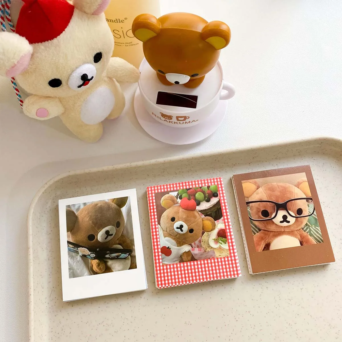 หมีน่ารัก Polaroid DIY Scrapbook Decor Memo Pads Vintage Kawaii Plush Photo การ์ด Ins สไตล์หัตถกรรม