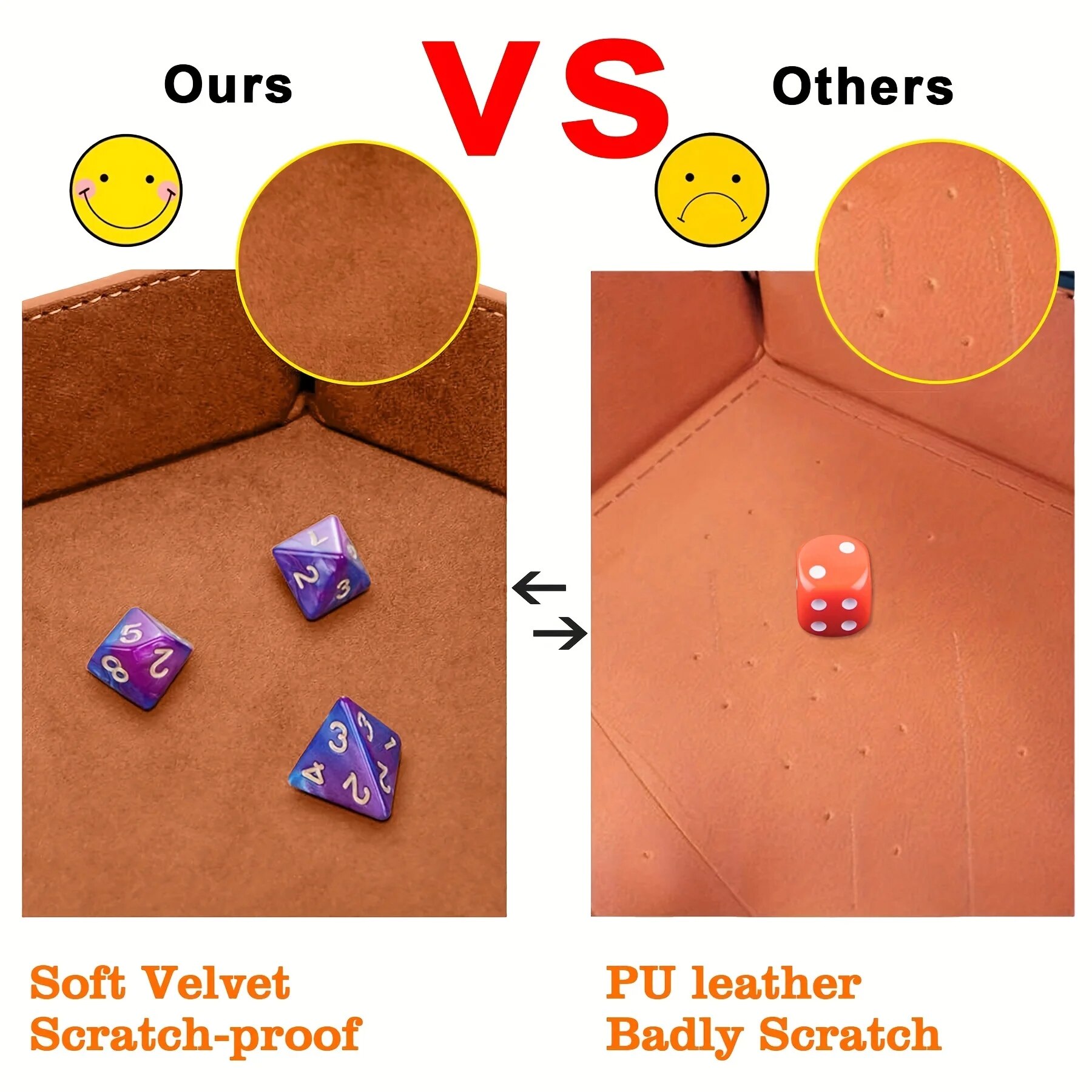 1 Pc PU Leder Samt Falten Ablage Sechseckigen Würfel Tablett Halter Lagerung Box Plain Desktop Lagerung Korb Für Würfel Spiele