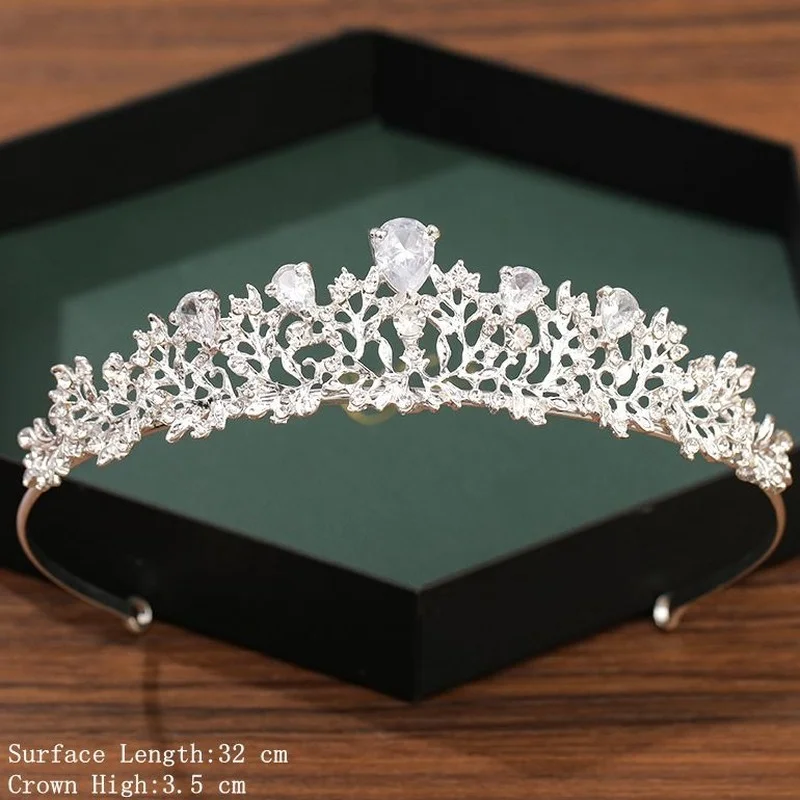Corona color argento e tiara Accessori per capelli da sposa per donna Corona per sposa Diadema con strass di cristallo Diademi Corona da sposa