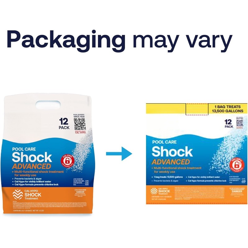 52037R Pool Care Shock Advanced, Swimming Pool Chemical - Cal Hypo Formula, Prevents Bacteria & Algae, Restores Crystal Clea