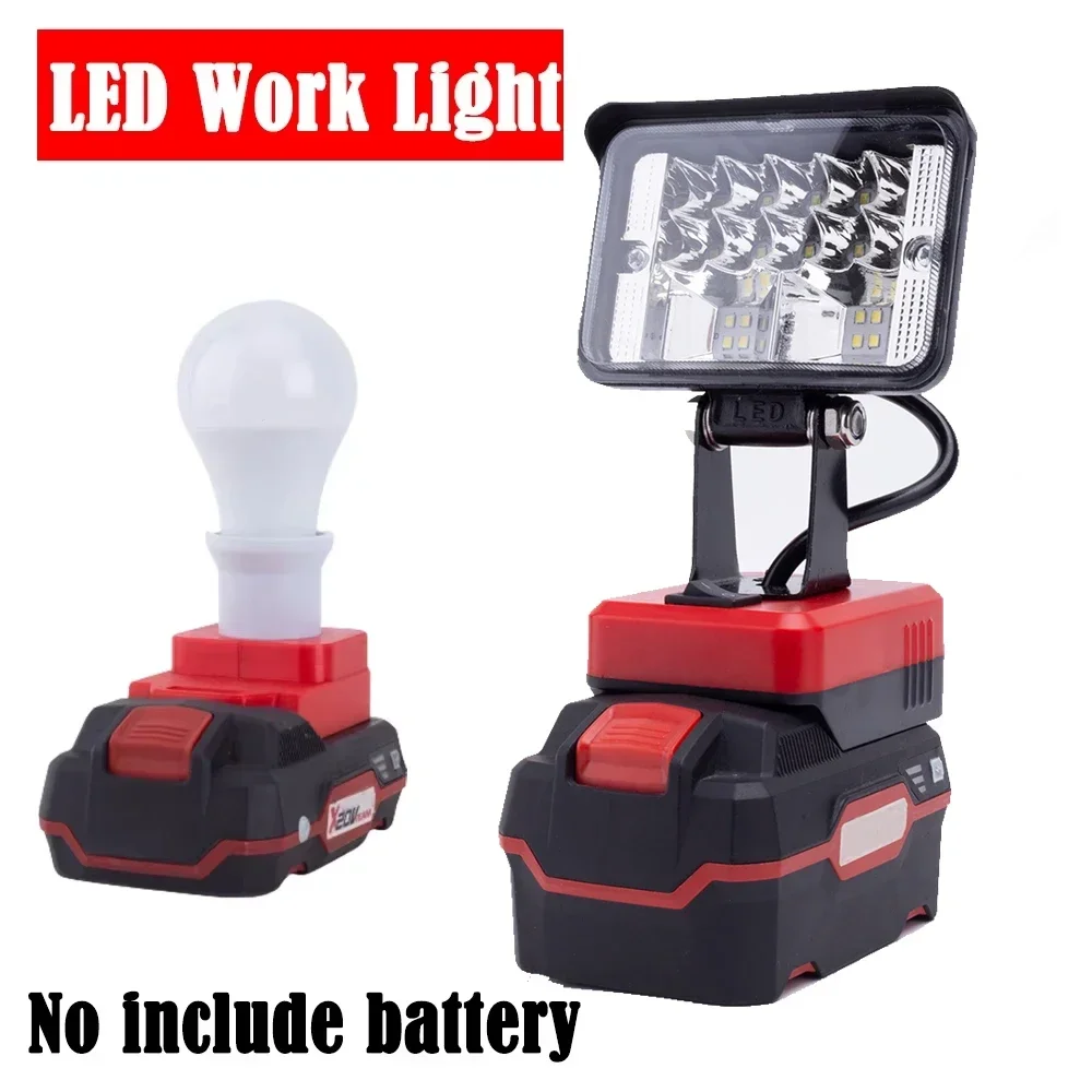 Беспроводной светодиодный рабочий фонарь для Lidl Parkside X20V, литий-ионный аккумулятор, портативный уличный фонарь, рабочий свет, аварийная лампа (без батареи)