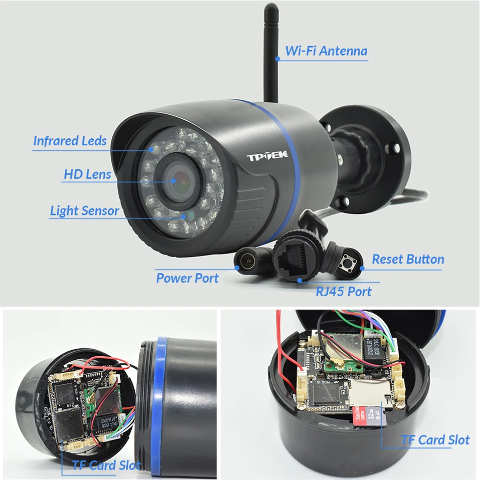 Telecamera IP 4MP 1080P Telecamera di sicurezza WiFi esterna Video sorveglianza wireless Wi Fi Bullet CCTV HD Camara CamHipro CamHi Cam