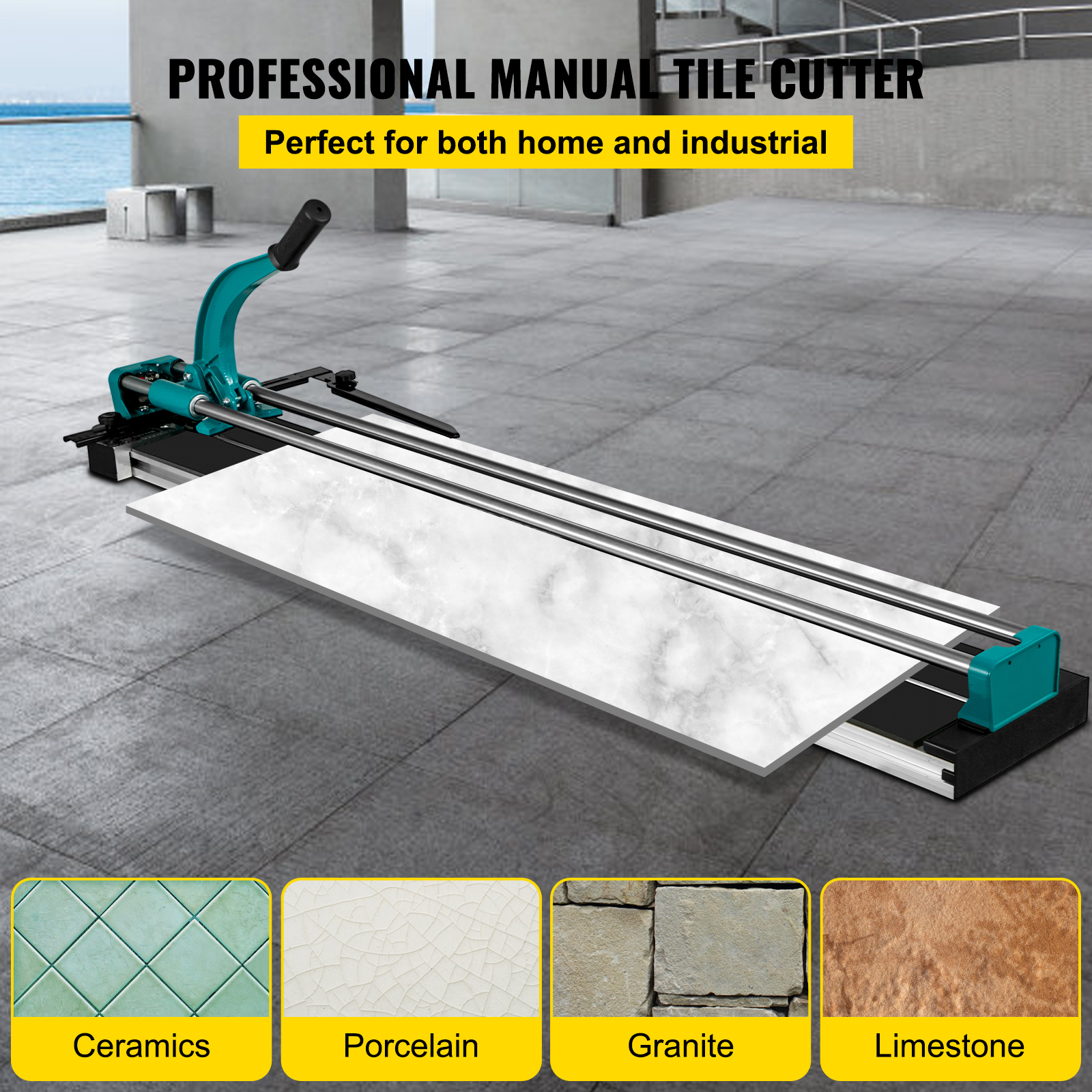 Taglierina per piastrelle VEVOR 1200MM taglierina per piastrelle per pavimenti in ceramica manuale ad alta precisione macchina da taglio da 48 pollici per il taglio di precisione