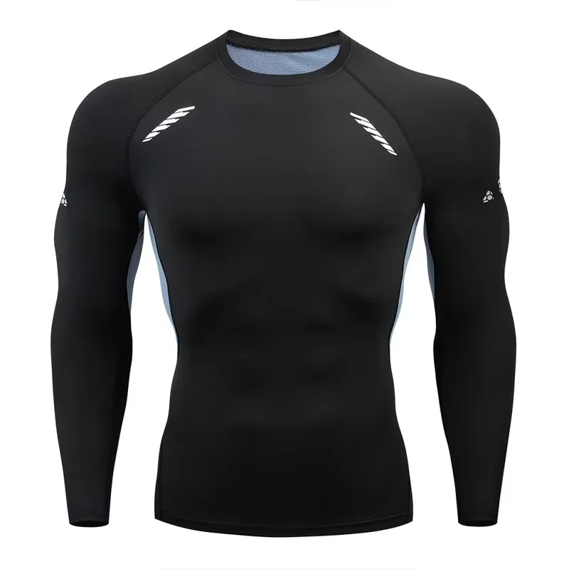 メンズ Tシャツ男性ランニングスポーツ Tシャツ男性圧縮フィットネストップス Tシャツ Quick DryTight トレーニングジムスポーツランニングシャツジャージ