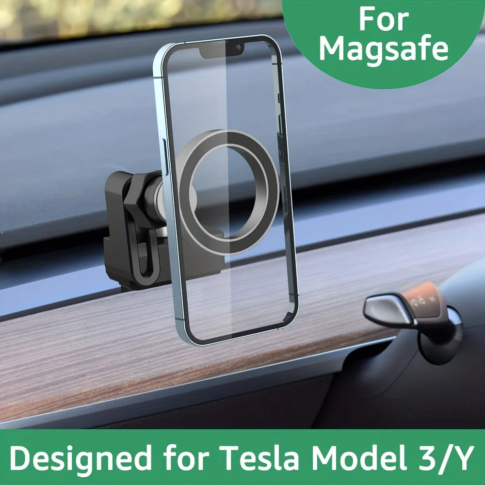 Soporte de teléfono para Tesla Model 3 Model Y, para soporte de coche MagSafe, accesorios Tesla aptos para teléfonos AIl
