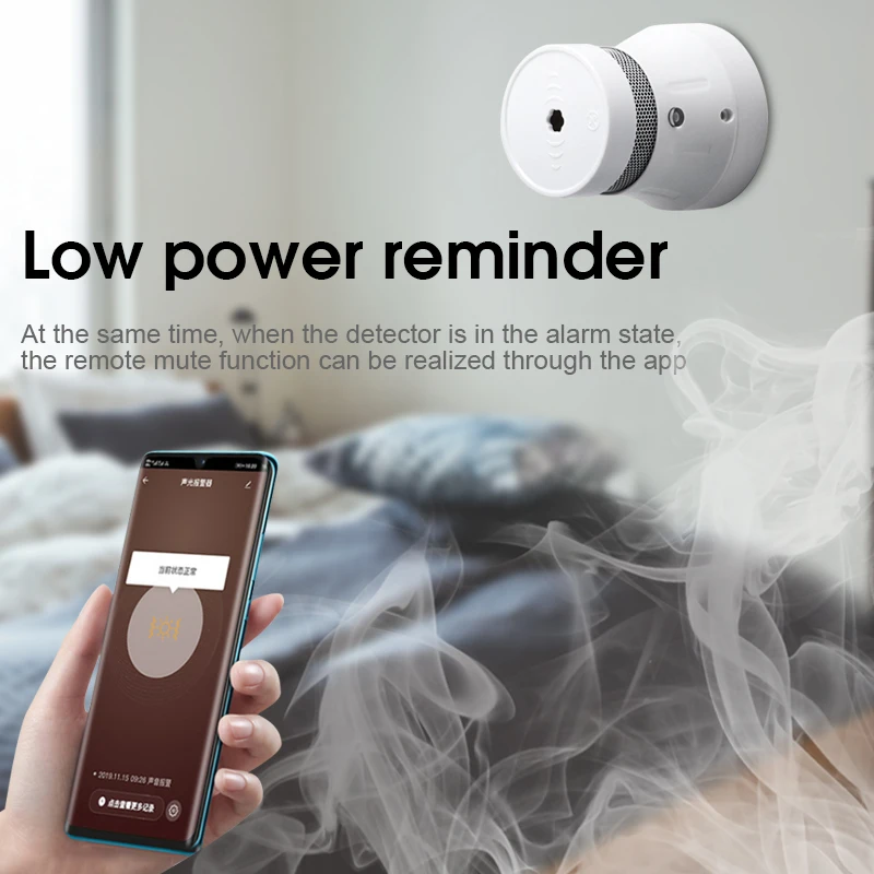 CORUI Tuya Wifi/Zigbee สมาร์ทเครื่องตรวจจับควัน Security Alarm System Smart Life/tuya App Smoke Alarm Fire Security Protection