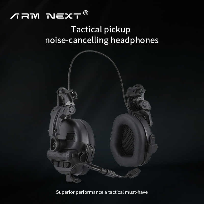 Auriculares tácticos compatibles con casco PTT, orejeras con cancelación activa de ruido para tiro militar, protección auditiva