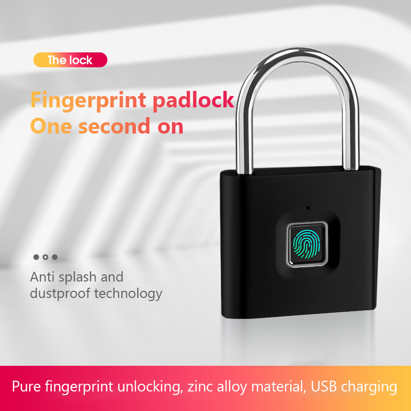 キーレス USB 充電指紋ロックスマート南京錠防水ドアロック 1 秒ロック解除ポータブル盗難防止南京錠亜鉛