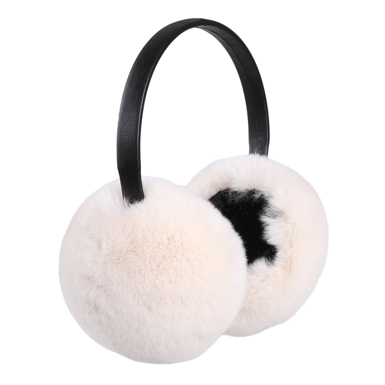 BOONJOVIA ปรับ Real Rex กระต่ายขนสัตว์ Earmuffs นุ่ม Muffs หูอุ่นสําหรับฤดูหนาวผู้หญิงผู้ชายกํามะหยี่ซับหูอุ่น