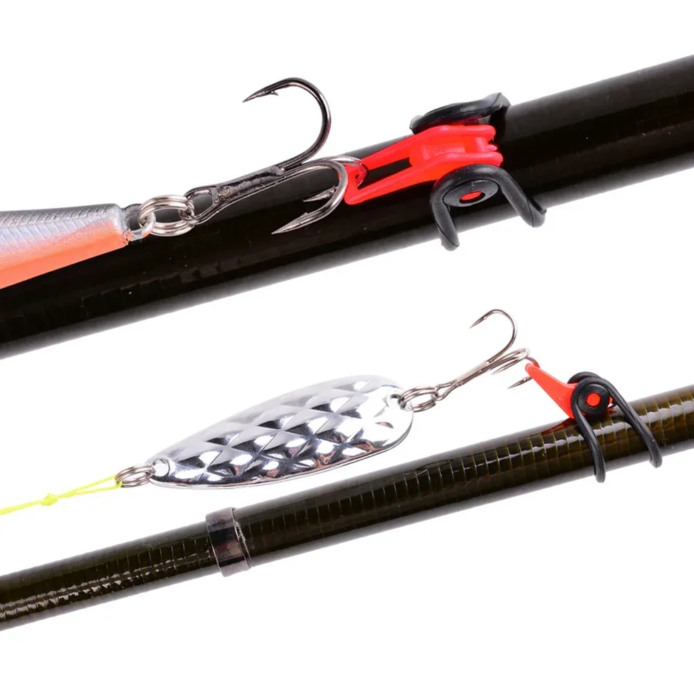 10 ピース/ロット釣り竿ポールフックキーパー - 安全で簡単な釣りのための安全なシリコンリング ISO ホールドベイトルアーとジグ