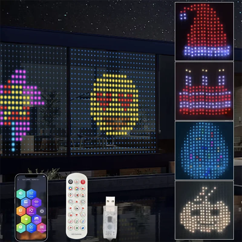 400 diod LED inteligentne oświetlenie kurtyny aplikacja Bluetooth LED String RGB bajkowe światła DIY wyświetlacz zmiany muzyki do dekoracji okna sypialni