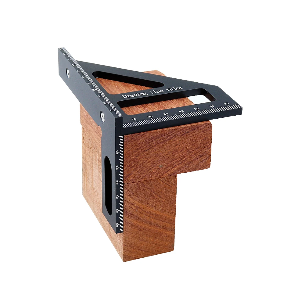 Precision Aluminum Alloy  Miter Triangle Ruler 45°/90° Woodworking Square Protractor  3D  Multifunctional Measuring Toolsolss
