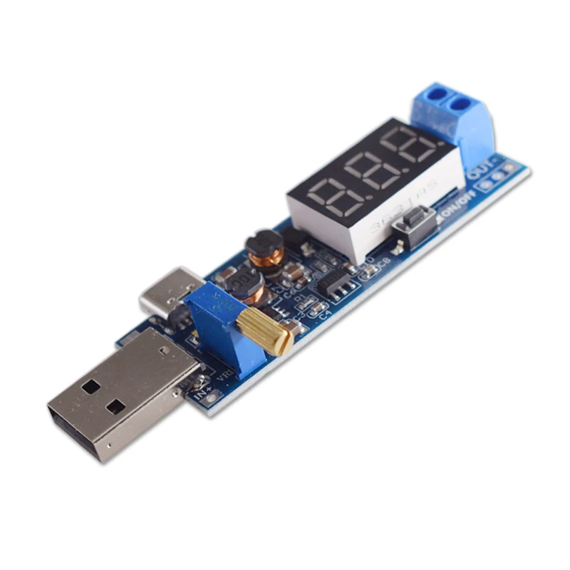 Boost Buck Converter TYPE-C Micro USB Step UP/Down Netzteilmodul DC-DC 5V bis 3,3V / 12V einstellbarer Ausgang DC 1,2V-24V
