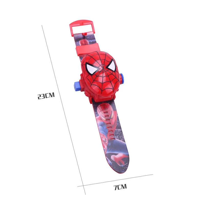 디즈니 스파이더 맨 24 프로젝션 시계 캡틴 아메리카 아이언 맨 장난감 애니메이션 헐크 디지털 시계 학생 손목 시계 어린이 선물