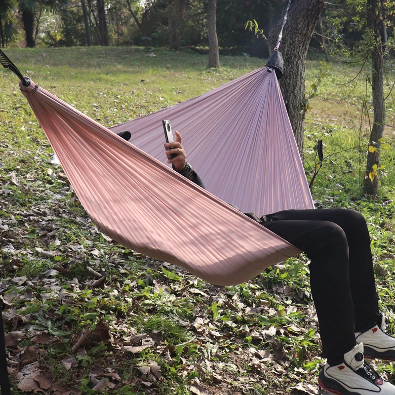 Lightweight Parachute Hammock com 2 Tree Strap, Camping Único, Portátil, 300x140cm, 2 Ganchos