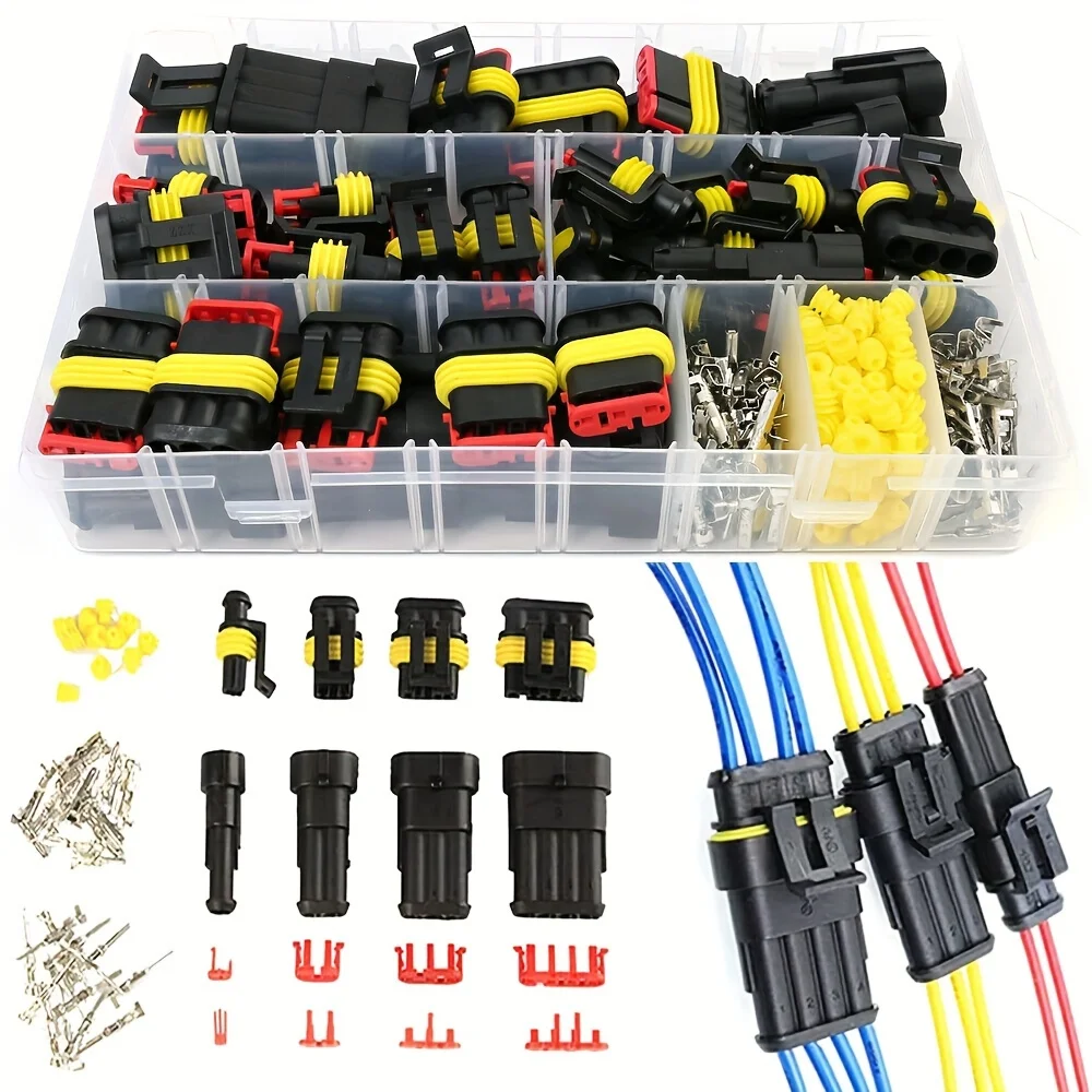 352 unidades terminal de conector elétrico de carro à prova d'água plugue de fio de carro 1 2 3 4 pinos