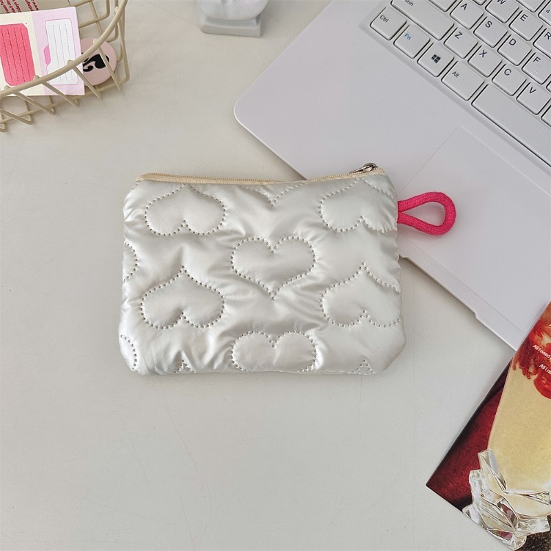 Portamonete modello fiocco in argento Portamonete per auricolari da donna Monete Chiavi Portafoglio Organizer Custodia con cerniera Borsa per cosmetici