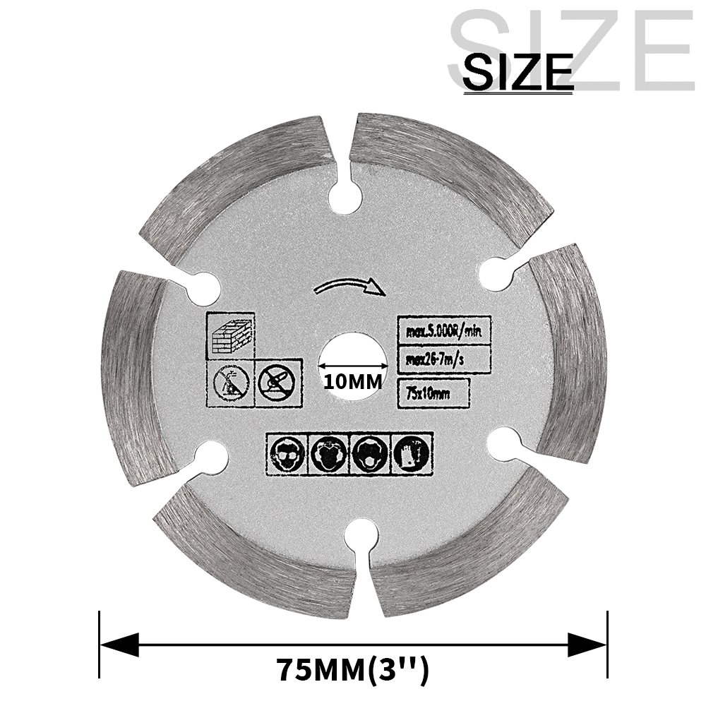 3 Inch Cutting Blade 75mm Grinding Wheel Blade Angle Grinder Saw Blade for Cutting Tile Ceramic Concrete Marble
