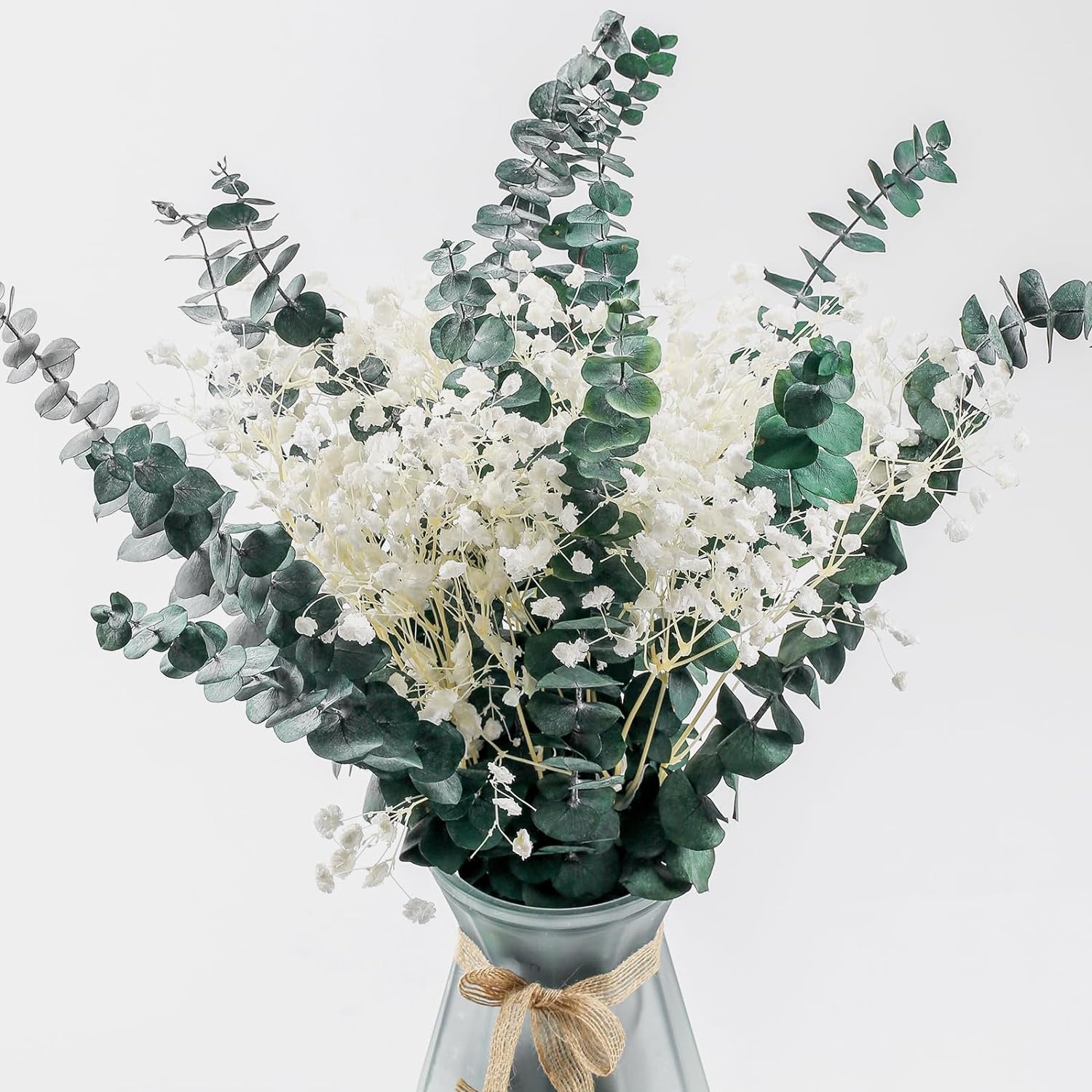 100% buket asli alami Gypsophila Eucalyptus batang massal pernikahan karangan bunga dekorasi rumah pesta, buket pengantin rumah