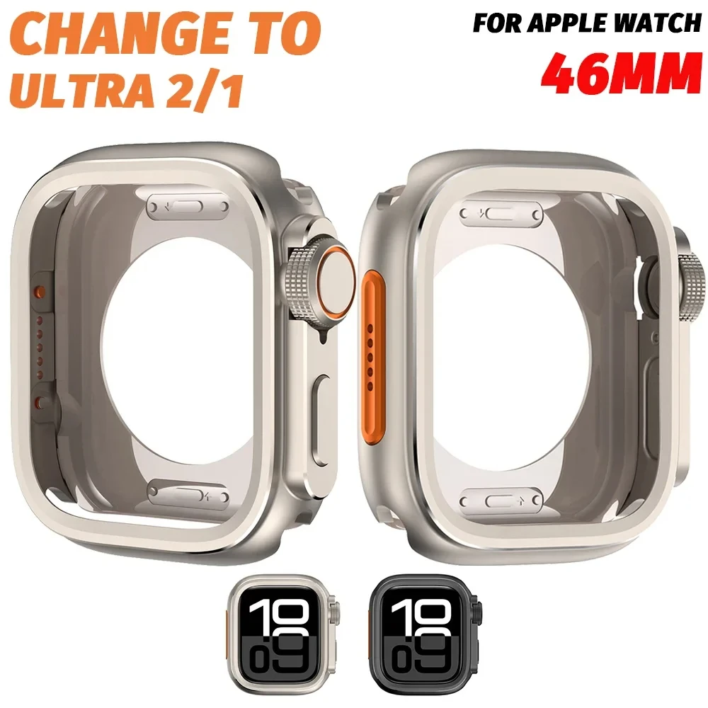 Apple Watch S10用アルミニウム合金ケース,スクリーンプロテクター,ウルトラバンパーケースへの変更,フルカバー,iwatch 46mm