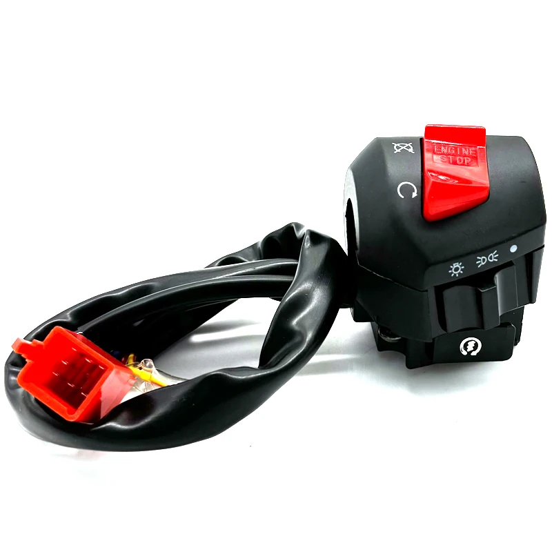 22mm universal motocicleta lidar com barra interruptores com estrangulamento chifre sinal de volta farol partida elétrica guiador controlador interruptor