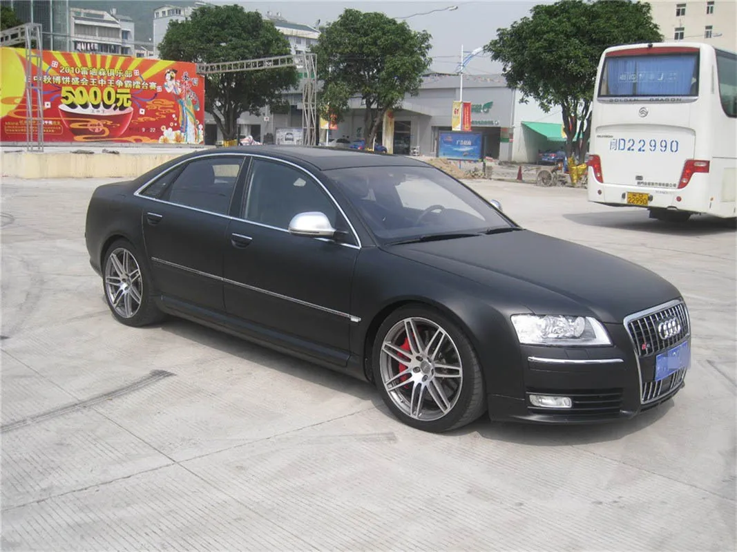 Matte สีดําไวนิลรถ Wrap ฟิล์มฟอยล์แผ่นสติกเกอร์รถ Decal Window Trim คอนโซลคอมพิวเตอร์