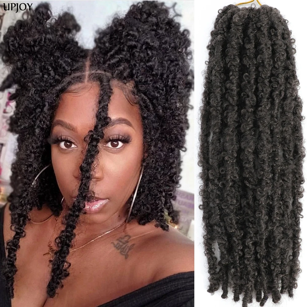 14 12 Zoll Butterfly Faux Locs Häkelhaarzöpfe Vorgeschlungene Distressed Goddess Butterfly Soft Locs Häkelzöpfe Cheveux Lok