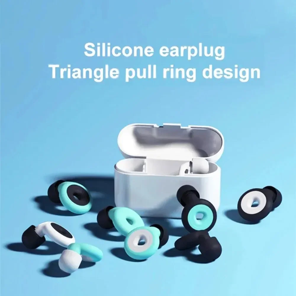 1 paio di tappi per le orecchie in morbido silicone per il sonno, riduzione del rumore, cuffie antirumore impermeabili riutilizzabili per la protezione del nuoto da viaggio