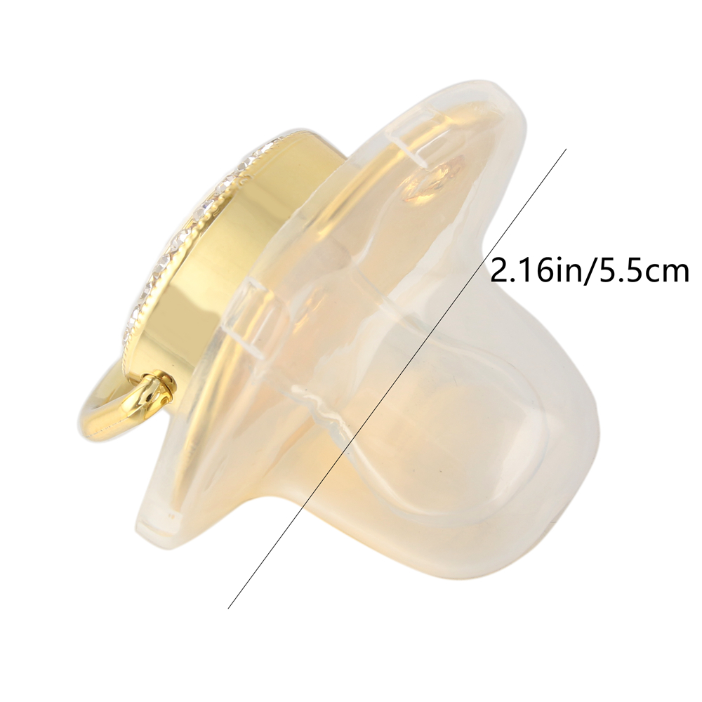 Transparent 26 Initial Letter Luxury Baby Pacifier with Chain Clip Newborn Bling Dummy Soother Chupeta